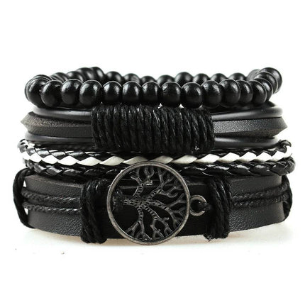 Tree of Life Combination Set Leather Bracelet - Mad Fly Essentials