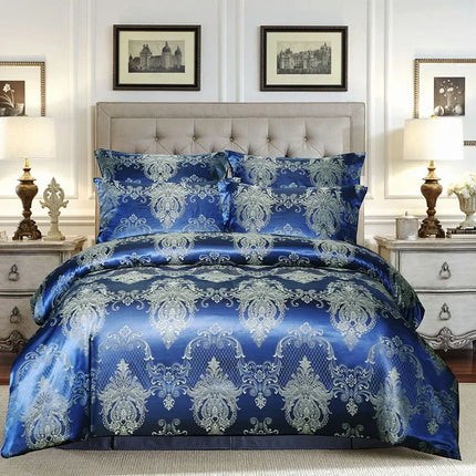 Duvet Set European Jacquard Satin Bedding Set - duvet set - home deluxe - Mad Fly Essentials