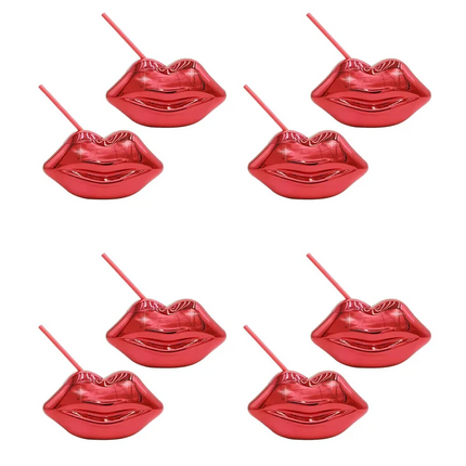 Party Essentials Valentines Day Lip Retro Straw Cups - Party Essentials - Amorcome - Mad Fly Essentials