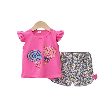 Baby Girl Sleeveless Fashion 2pc Lollipop Tracksuit