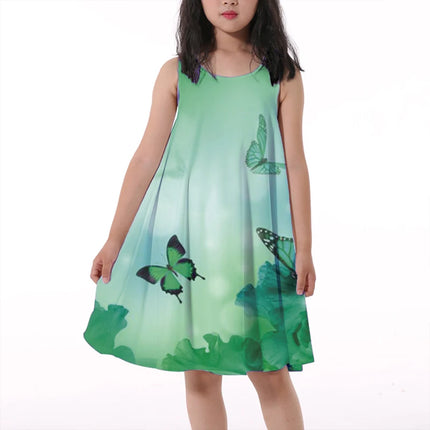 Party Dress Girls 3D Graphic Sleeveless Butterfly Dress - Party Dress - Abreeze - Mad Fly Essentials