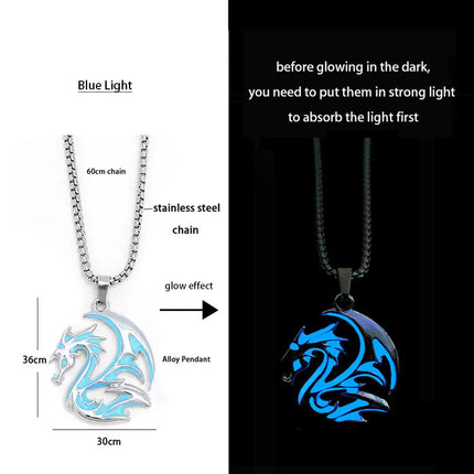 Necklace Luminous Kids Gothic Dragon Neck Cord Party Pendant Boy New - Losstower - Necklace - Mad Fly Essentials