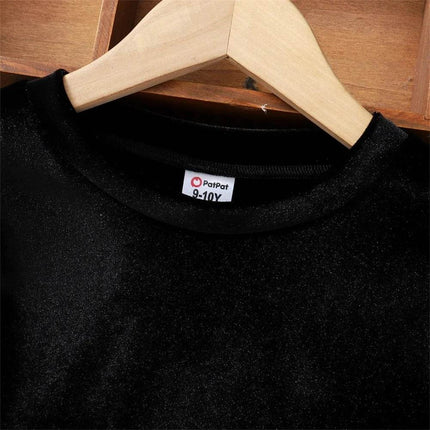 Girl Velvet Long Houndstooth 2pc Skirt Set - Mad Fly Essentials