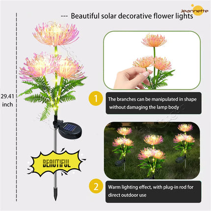 Solar Garden LED Flower Pathway Lights
