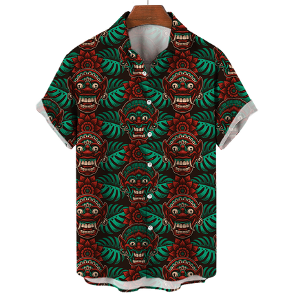 Men Tiki Fashion 3D Bartender Hawaiian Party Shirts