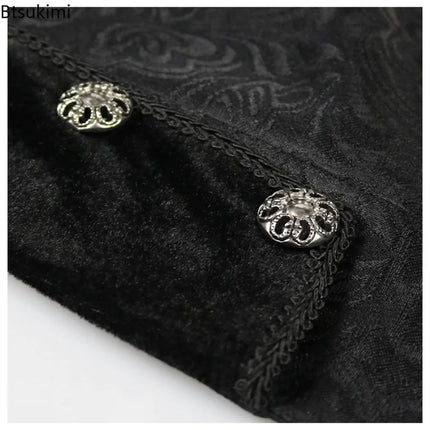Costume Men Gothic Steampunk Medieval Victorian Jacket - Costume - Ejuhaoti - Mad Fly Essentials