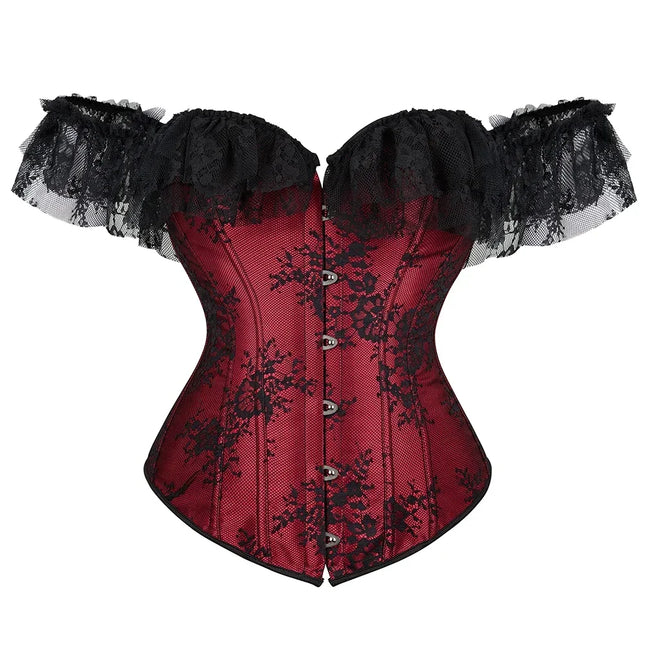 Women Red Burgundy Pink Plus Gothic Costume Corsets
