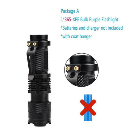 UV Portable 365/395nm Black LED Mini Flashlight - Mad Fly Essentials