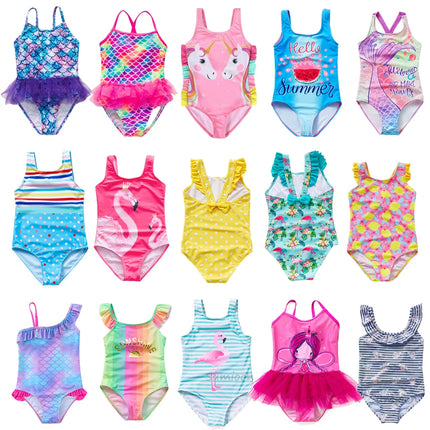 Swimwear Set Girl 3-10Y Mermaid Flamingo Unicorn Swimwear - Swimwear Set - Tregen - Mad Fly Essentials