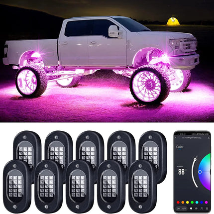 Auto LED Light RGB 14pod App Underglow Chasis Lighting - Auto LED Light - Dselchun - Mad Fly Essentials