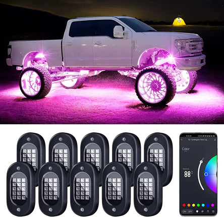 Auto LED Light RGB 14pod App Underglow Chasis Lighting - Auto LED Light - Dselchun - Mad Fly Essentials