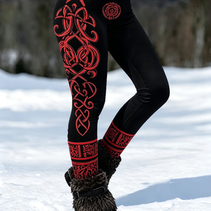Fitness Leggings Women Viking Medieval 2D Slim Pants - Fitness Leggings - Iamsure - Mad Fly Essentials