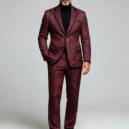 Blazer Men Floral 2pc Wedding Tuxedo Set Formal Suit - Blazer - Iairay - Mad Fly Essentials