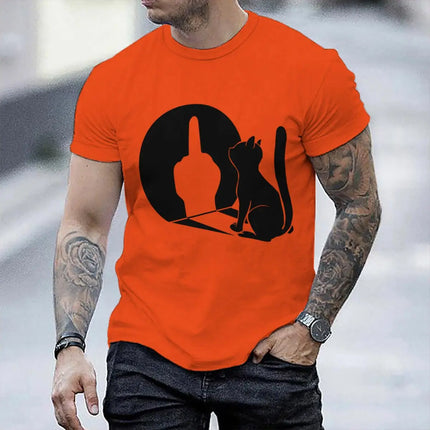 Tank Top Men Summer Glow Middle Finger Cat Shirts - Tank Top - Vikineey - Mad Fly Essentials