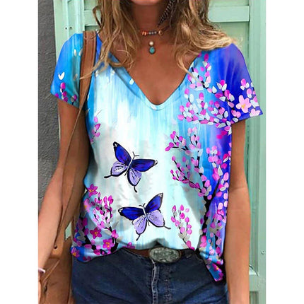 Women 3D Butterfly Summer Graphic Shirts