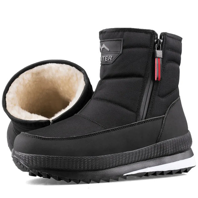 Men's Plush Wool Waterproof Snow Boots
