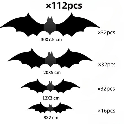 Home Decor 120pc 3D Bat Halloween Decoration Stickers - Home Decor - Sproutfox - Mad Fly Essentials