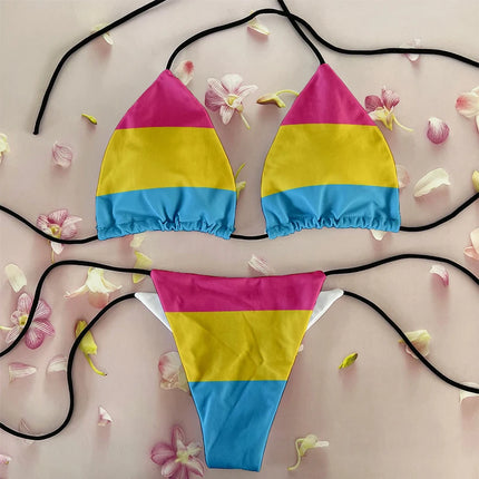 Women's Rainbow Beach 3D Bikini Swimwear Set