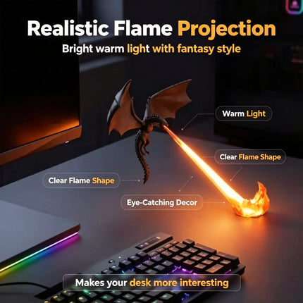 LED Night Light 3D Dragon Halloween Desktop Lamp - LED Night Light - Airinou - Mad Fly Essentials