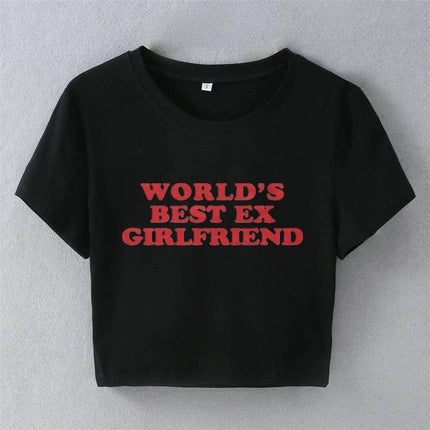 Chaunuer Women Fashion Worlds Best Ex Girlfriend Crop Top - Mad Fly Essentials