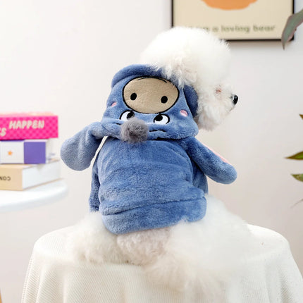 Pet Hoodies Cat Blue Polka-Dot Seasonal Plush Dog Sweater Clothes - Pet Hoodies - Muralon - Mad Fly Essentials