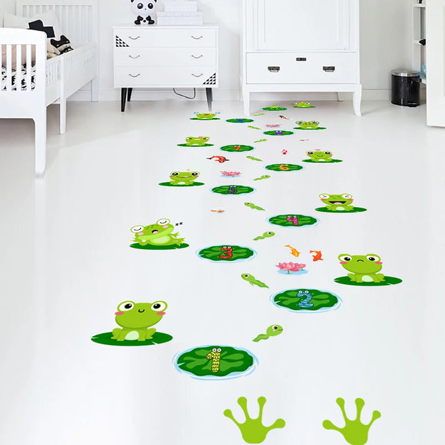 Kitchen Living Area Jumping Frog Game Floor Decals