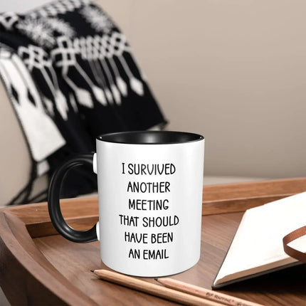 Coffee Mug I Survived Another Meeting Mug - Coffee Mugs - Magic Mugs - Mad Fly Essentials