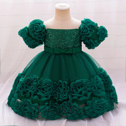 Party Dress Baby Girl Flower Baptism Tutu Birthday Dress - Party Dress - Emmababy - Mad Fly Essentials