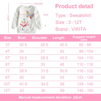 Baby Girls 3-12Y Butterfly Spring Casual Tops