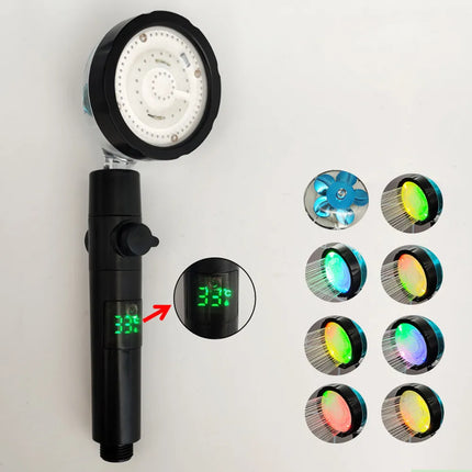 360 Rotation LED Digital Temperature Shower Head