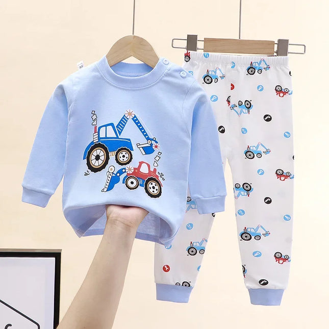 Baby Boy Funny Animal Long Sleepwear Pajama Sets
