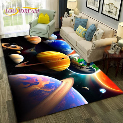Area Rug Kids Room 3D Universe Galaxy Living Rug - Area Rug - Lousidream - Mad Fly Essentials