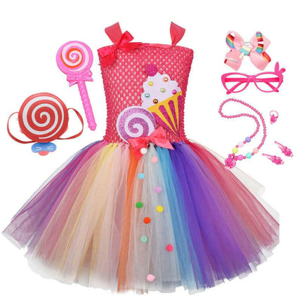 Baby Girl Lollipop 2-14yo Princess Party Lace Flower Dress - Kids Shop Mad Fly Essentials