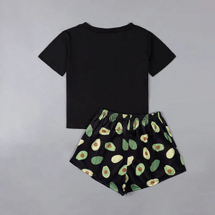 Women Avocado Print Pajamas Set