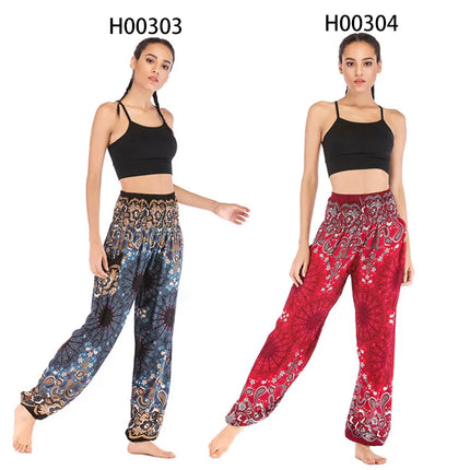 Women Boho High Waist Harem Yoga Pants