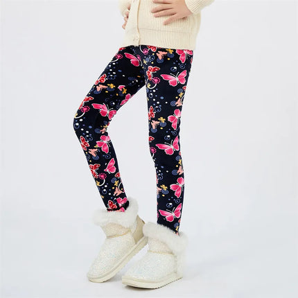 Girls 4-13Y Winter Leggings-Velvet Star Pants - Kids Shop Mad Fly Essentials