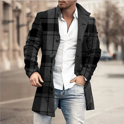 Jacket Men Stand-Collar Long Pocket Coat - Jacket - BC - Mad Fly Essentials