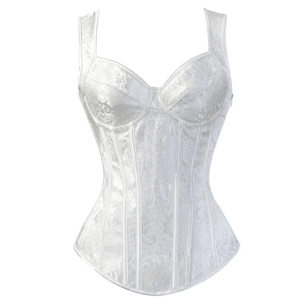 Corset Women Strap Polka Jacquard Gothic Bustier - Corset - Elsvios - Mad Fly Essentials