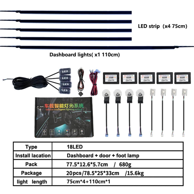 Auto Essentials RGB LED Rainbow Remote Interior Lighting - Auto Essentials - Guadsun - Mad Fly Essentials