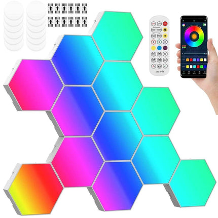 RGBIC LED Smart App Remote Hexagonal DIY Night Lights - Mad Fly Essentials