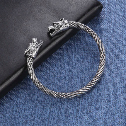 Men Viking Medieval Wolf Norse Bracelet - Mad Fly Essentials