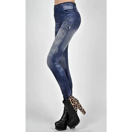 Leggings Women Elastic Blue Black Slim Denim Pants - Leggings - HFSHY - Mad Fly Essentials