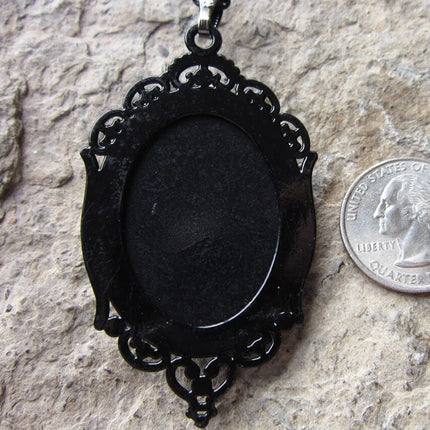 Women Gothic Rose Cameo Necklace
