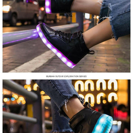 Kids LED Shoes Girls Luminous 4-12yo Sneakers - Kids Shop Mad Fly Essentials