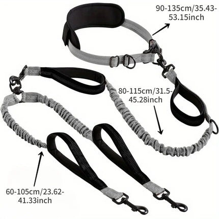 Pet Essentials 2in1 Reflective Double No Pull Dog Leash - Pet Essentials - Petlovey - Mad Fly Essentials