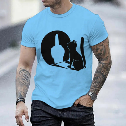 Tank Top Men Summer Glow Middle Finger Cat Shirts - Tank Top - Vikineey - Mad Fly Essentials