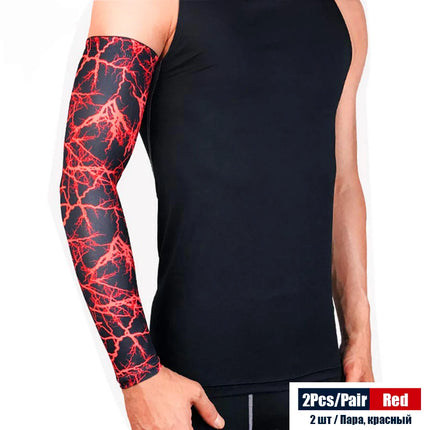 Men Long-Arm Sleeves-UV-Protection Compression Elbow Cover
