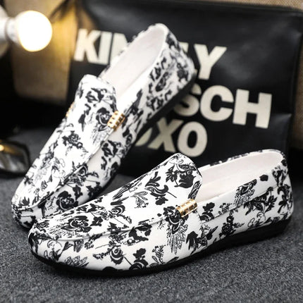 Loafers Men Business Casual Floral Loafers - Loafers - ZXQ - Mad Fly Essentials