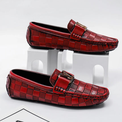 Men Leather Business Casual Crocodile-Pattern Loafers