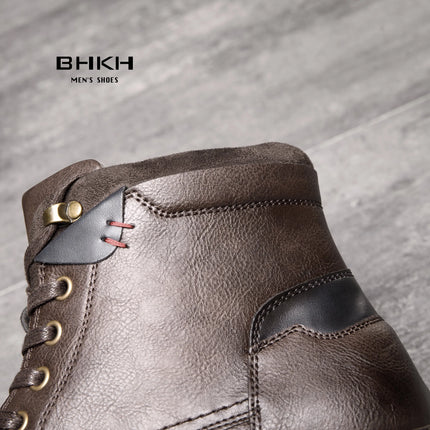 Boots Men Retro British Leather Ankle Footwear - Boots - BHKH - Mad Fly Essentials
